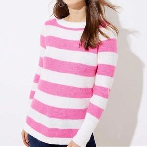 NWT pink and white striped sweater size M